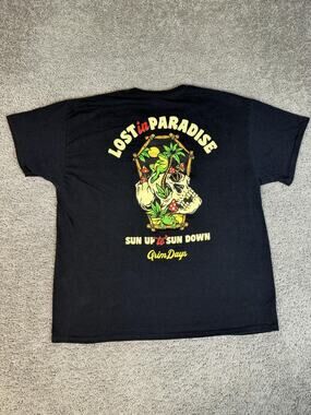 Grim Days Shirt Mens XL Black Lost In Paradise Skull Graphic Crew Neck Cotton